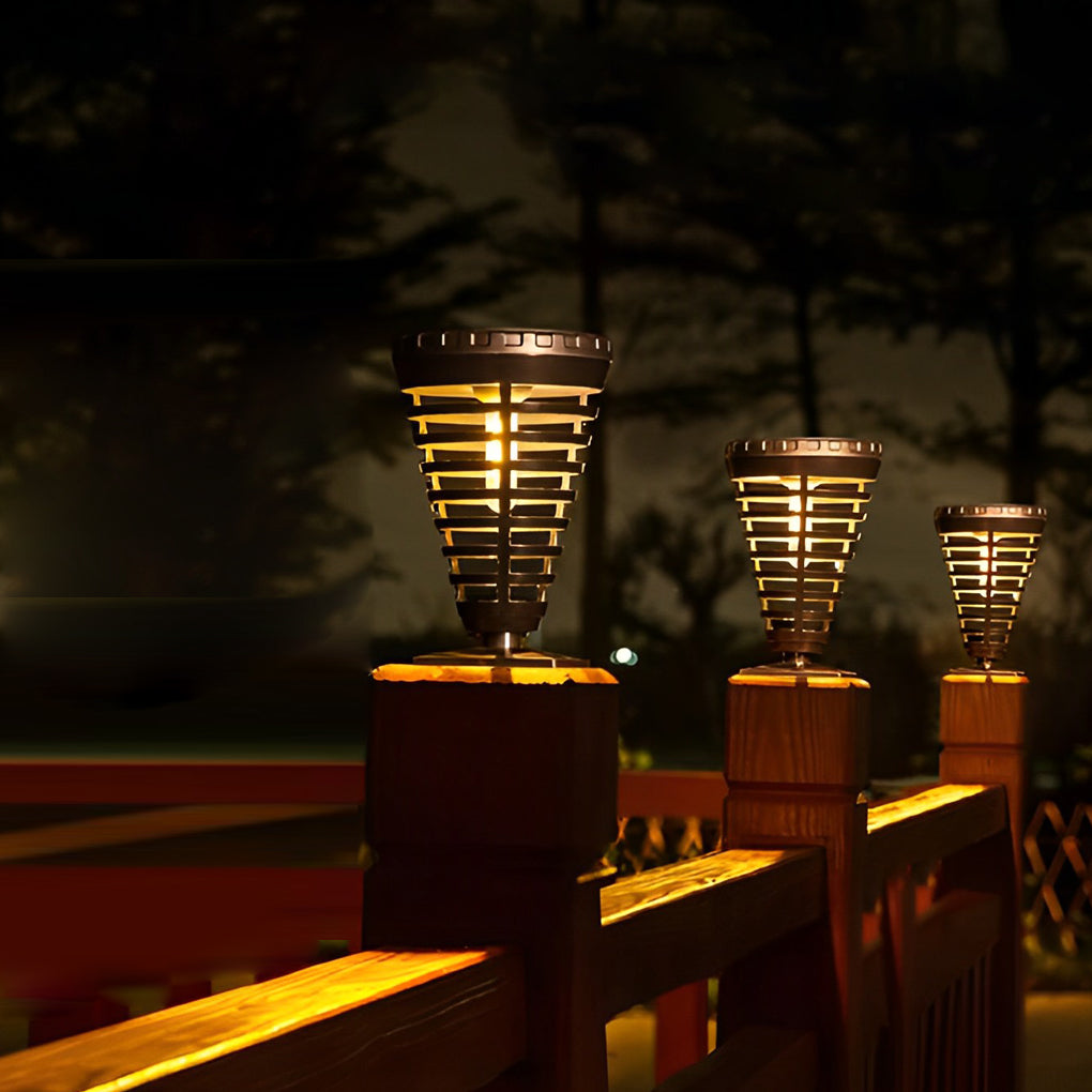 Solar Torch Light Multi-ring LED Pathway Light