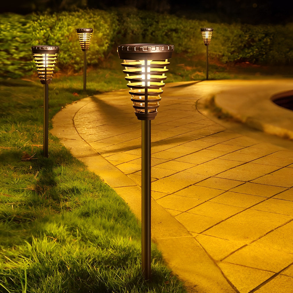 Solar Torch Light Multi-ring LED Pathway Light