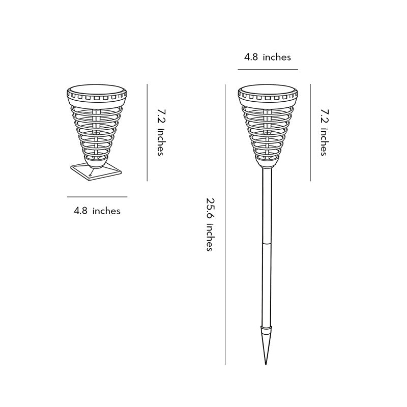 Solar Torch Light Multi-ring LED Pathway Light