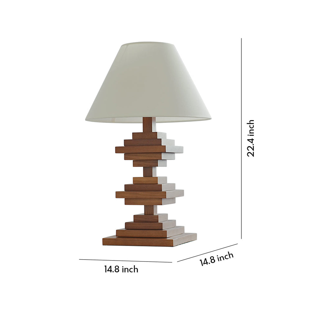 Solid Wood Table Lamp - American Retro Full-Spectrum Lighting