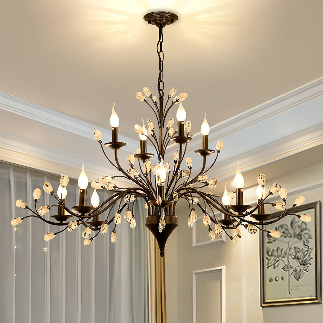 Contemporary Candle Chandelier LED Candelabra Ceiling Light