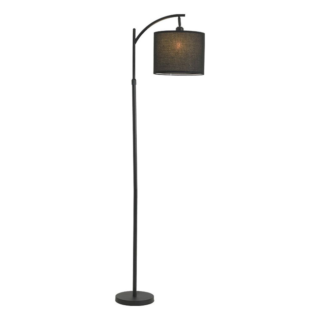 Minimalist Arc Floor Lamp - Fabric Shade Metal Living Room Lighting