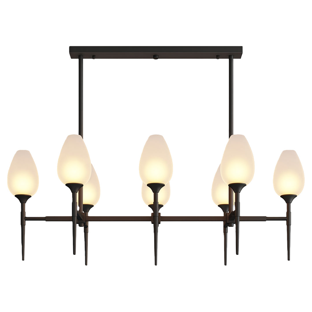 Modern Brass Glass Chandelier Luxury Ceiling Light Minimalist Design
