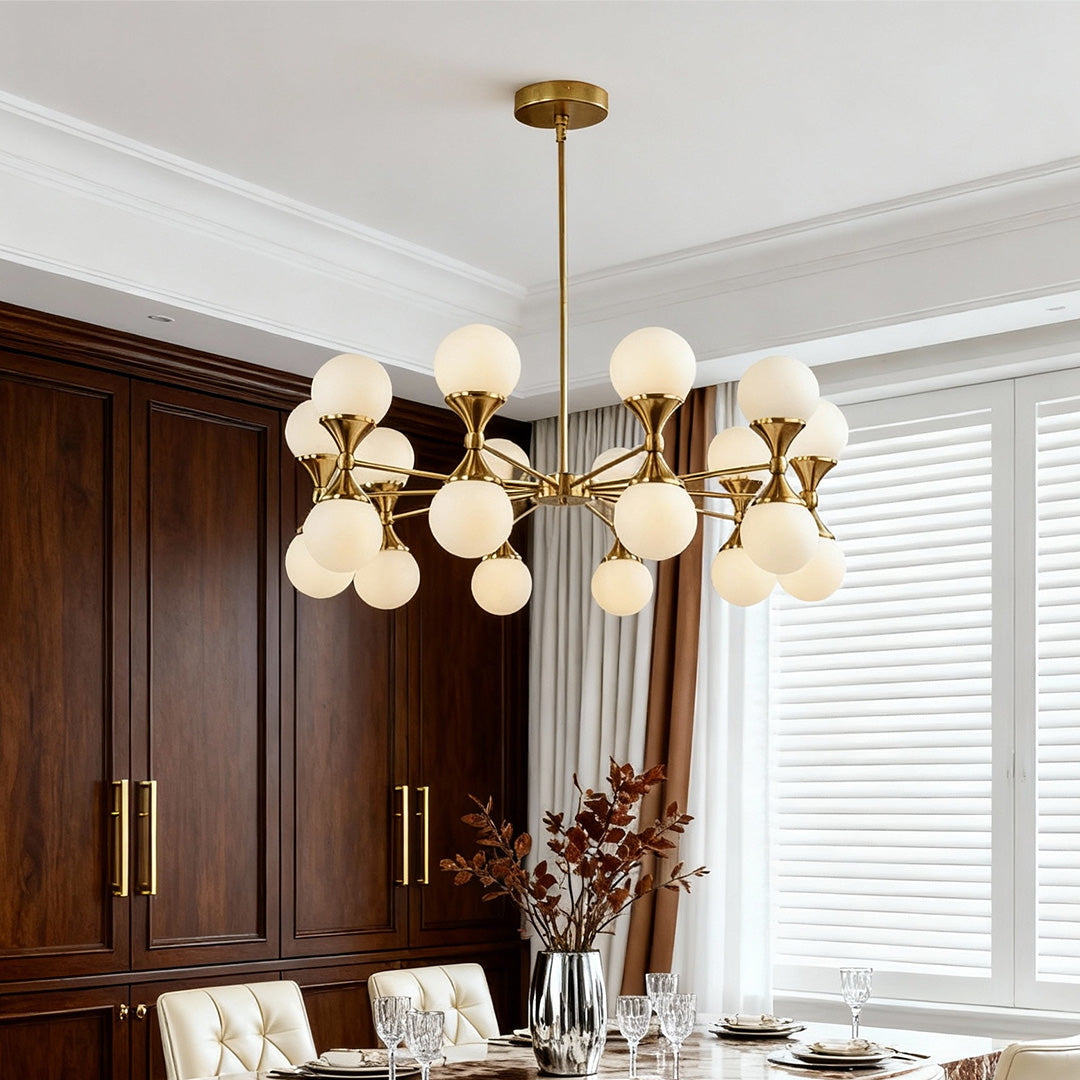 Bubble Glass Chandeliers - Stylish Full Copper Nordic Ceiling Light