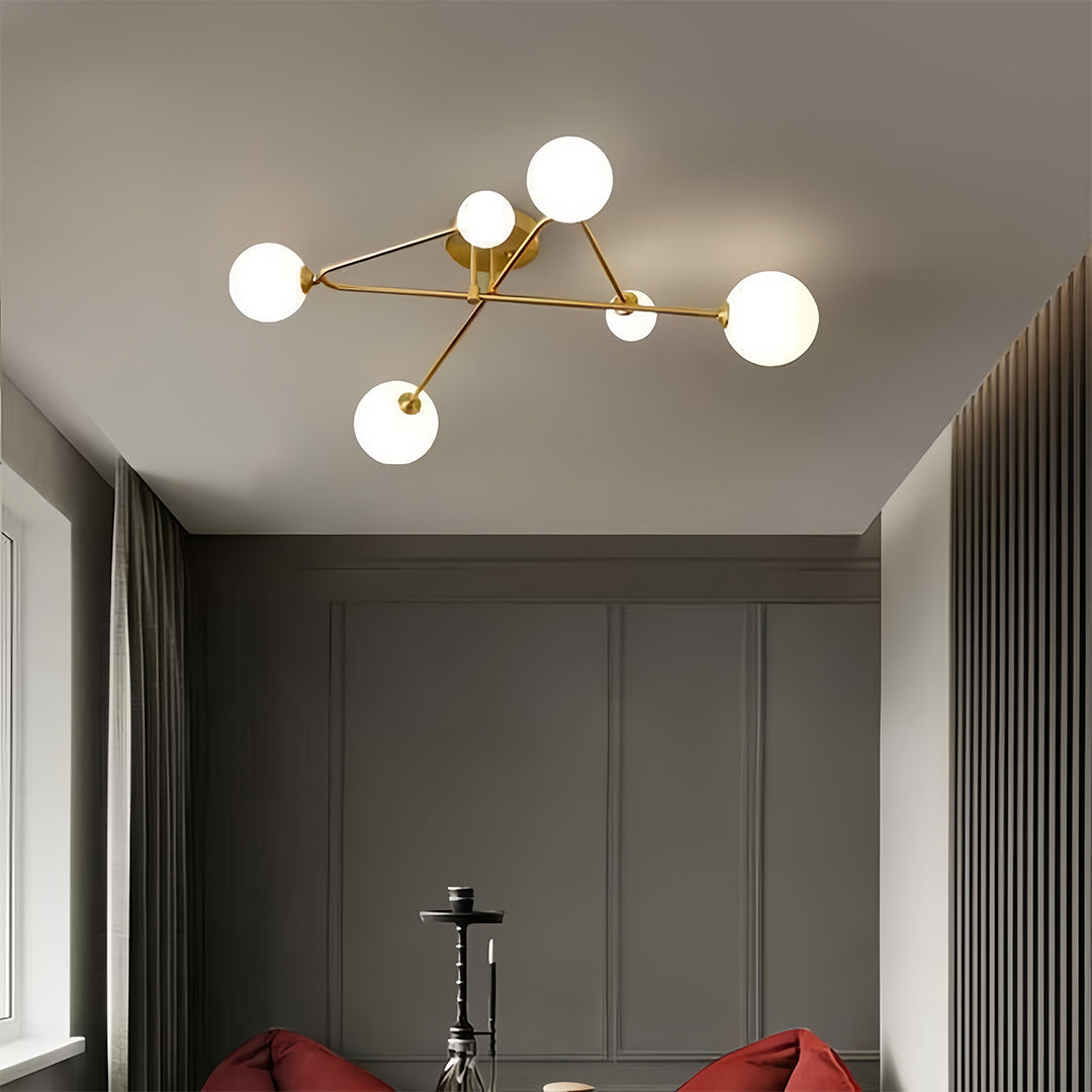 Gold Nordic Semi Flush Mount Magic Bean Ceiling Light