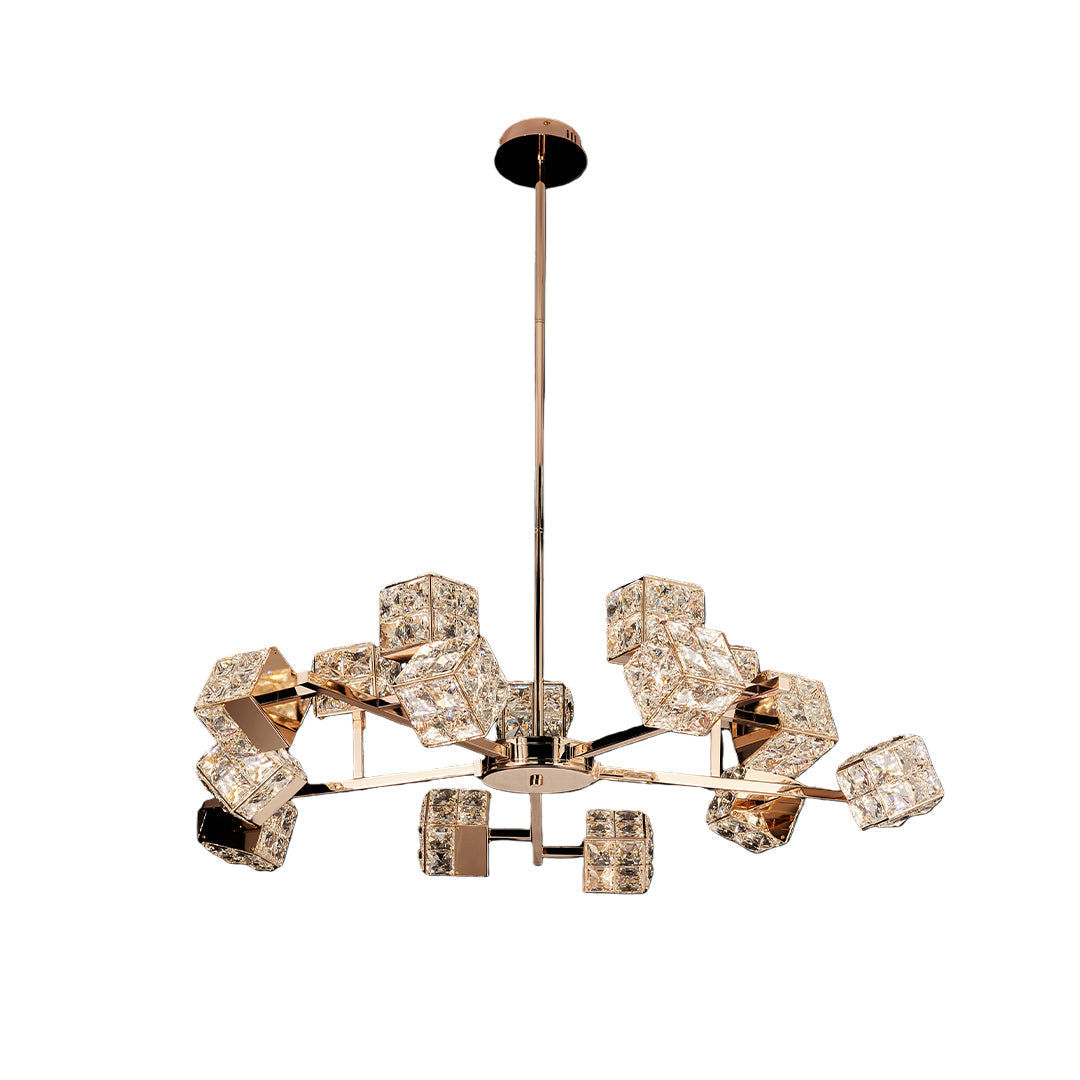 Luxury Crystal Cube Chandelier Modern Ceiling Light