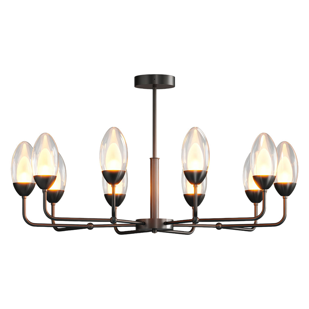 Modern Minimalist Copper Chandelier – Luxury Ceiling Light Fixture