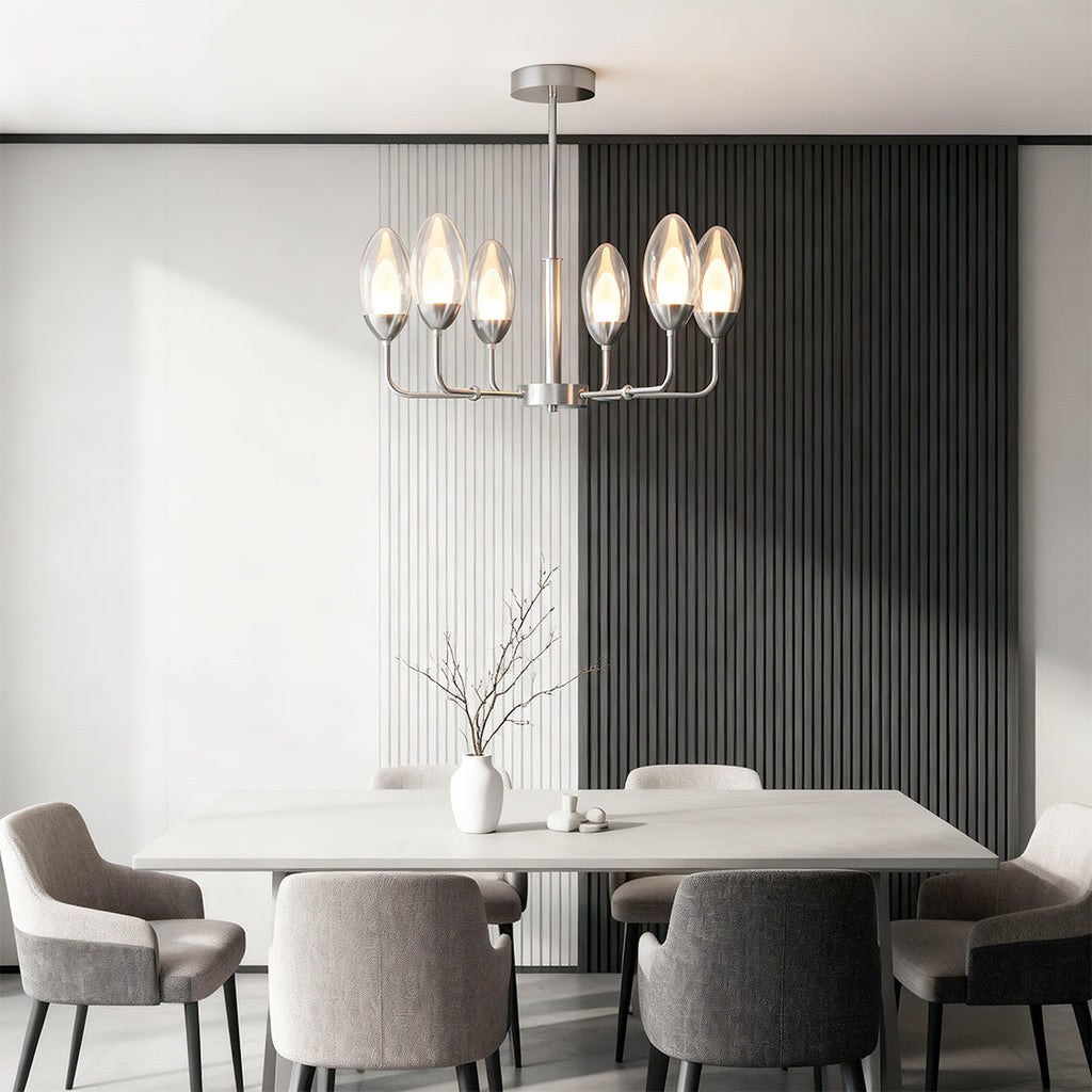 Modern Minimalist Copper Chandelier – Luxury Ceiling Light Fixture