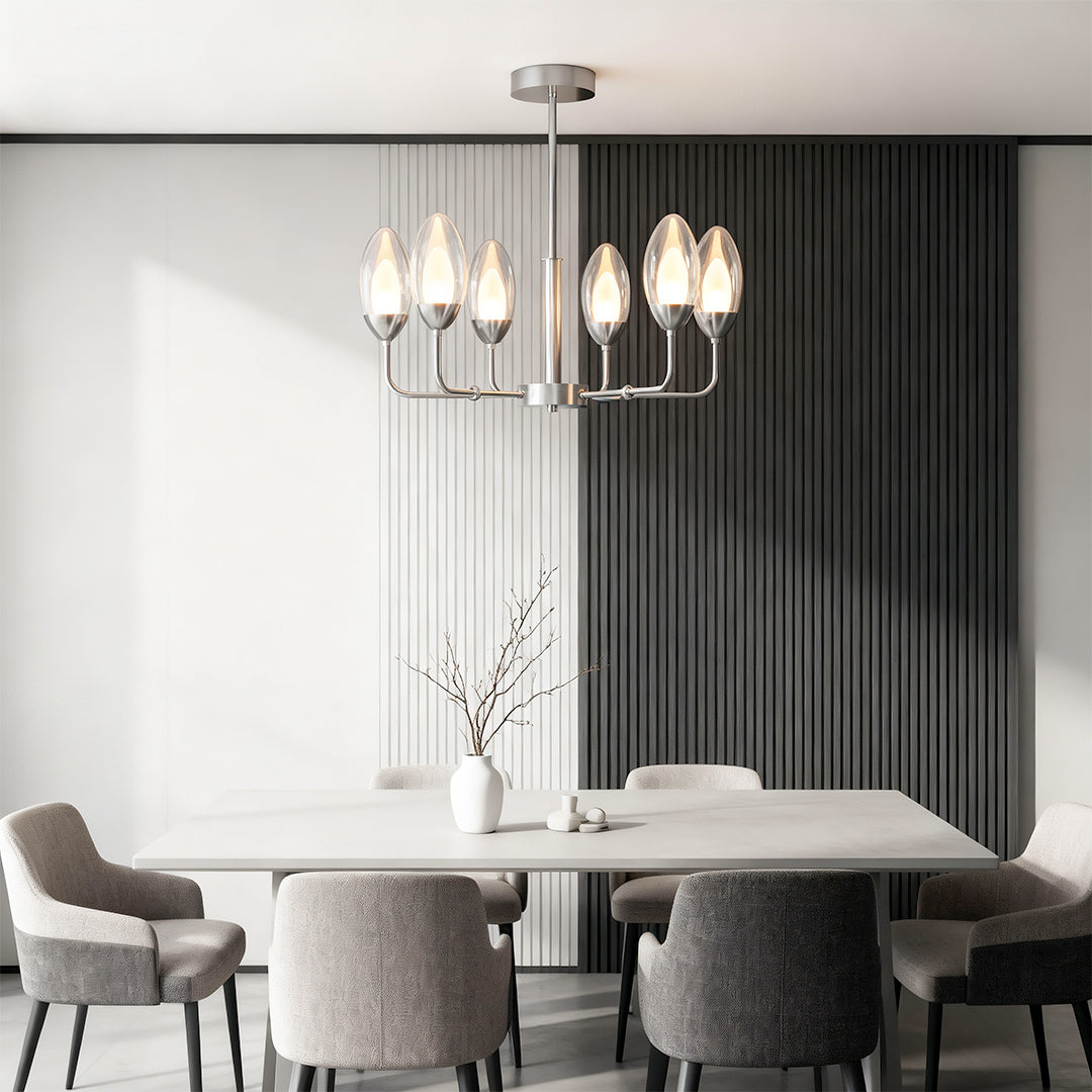 Modern Minimalist Copper Chandelier – Luxury Ceiling Light Fixture