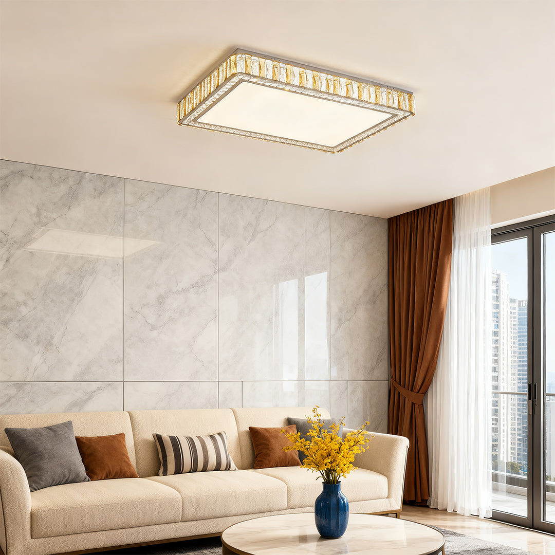 Luxury Crystal LED Ceiling Light - Flush Mount Chandelier iluminação decoração moderna