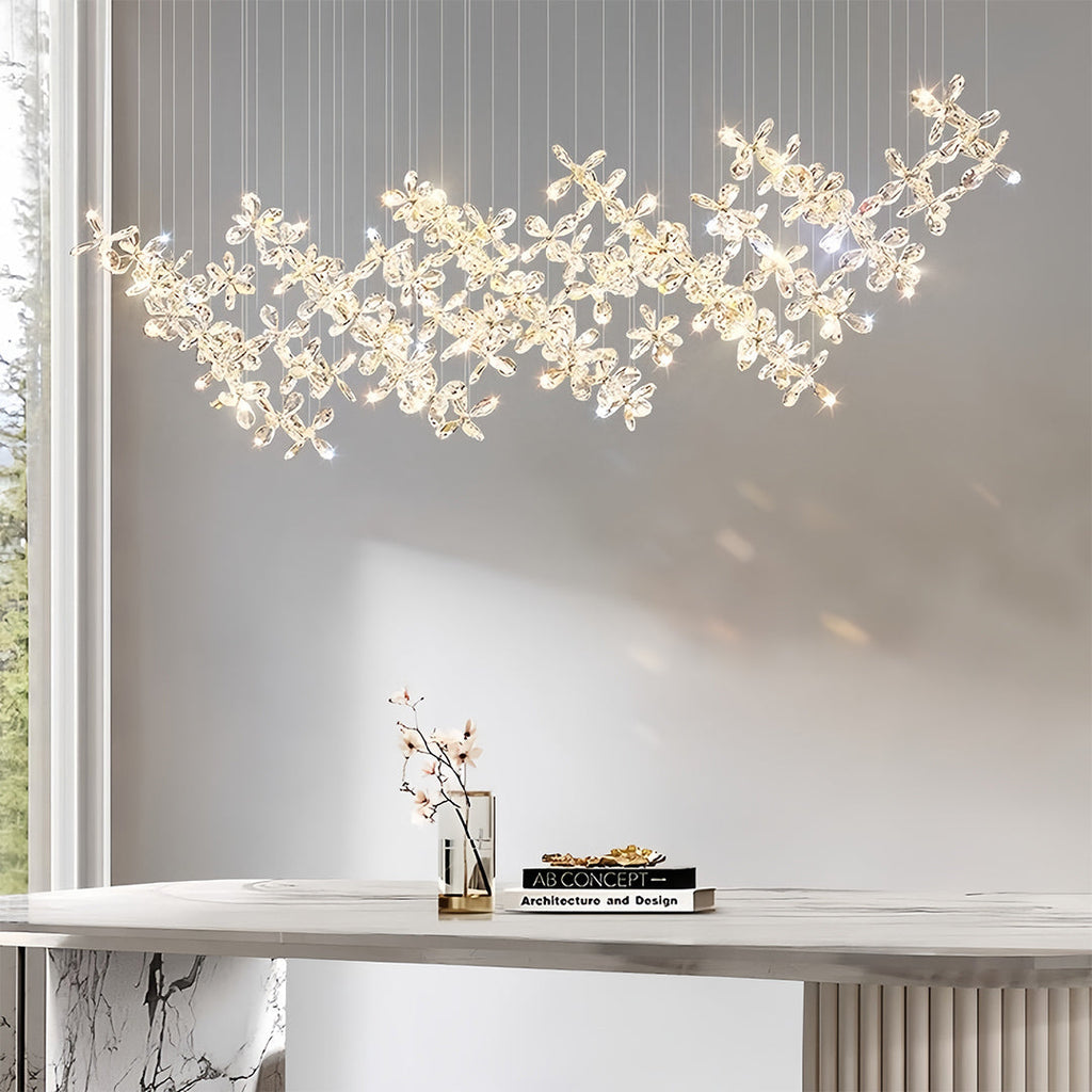 Rock Crystal Chandelier - Italian Flower Island Light