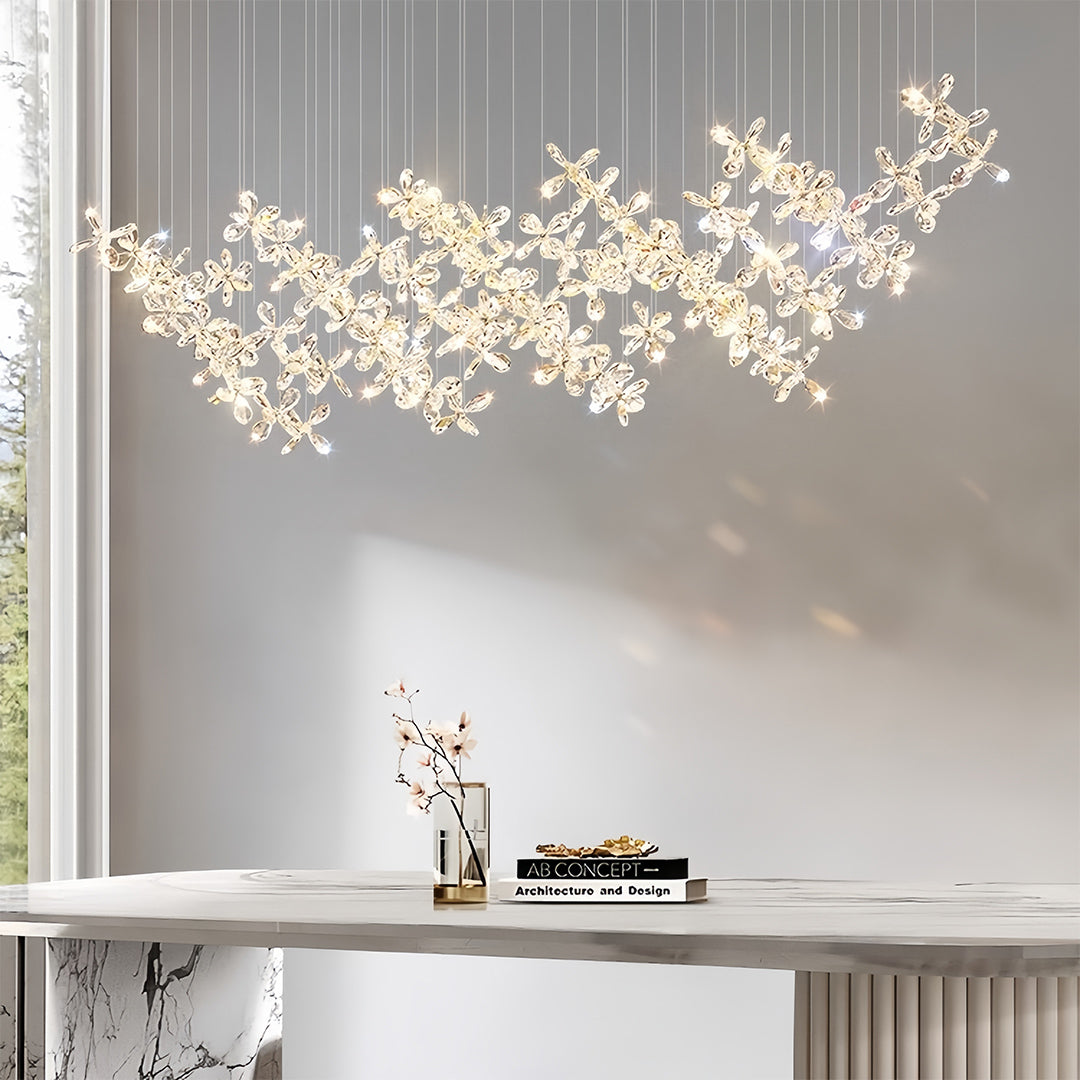 Rock Crystal Chandelier - Italian Flower Island Light