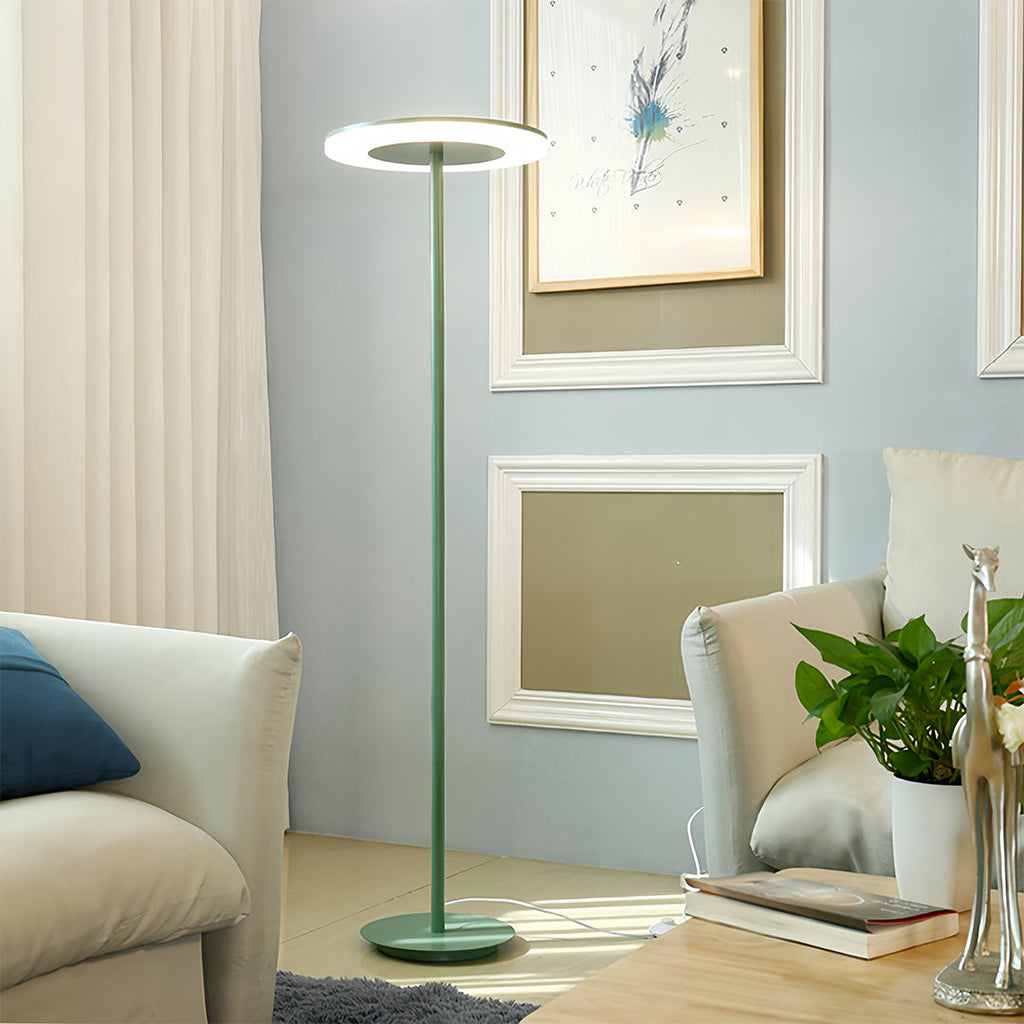 Colored Macaron Dimmable Floor Lamp - Modern Round Head Standing Light