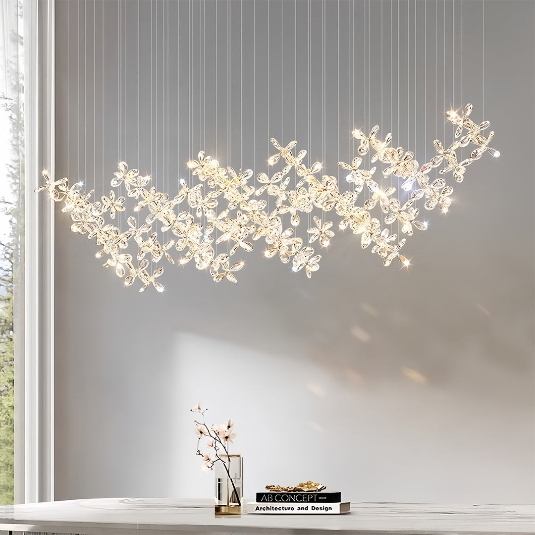Rock Crystal Chandelier - Italian Flower Island Light