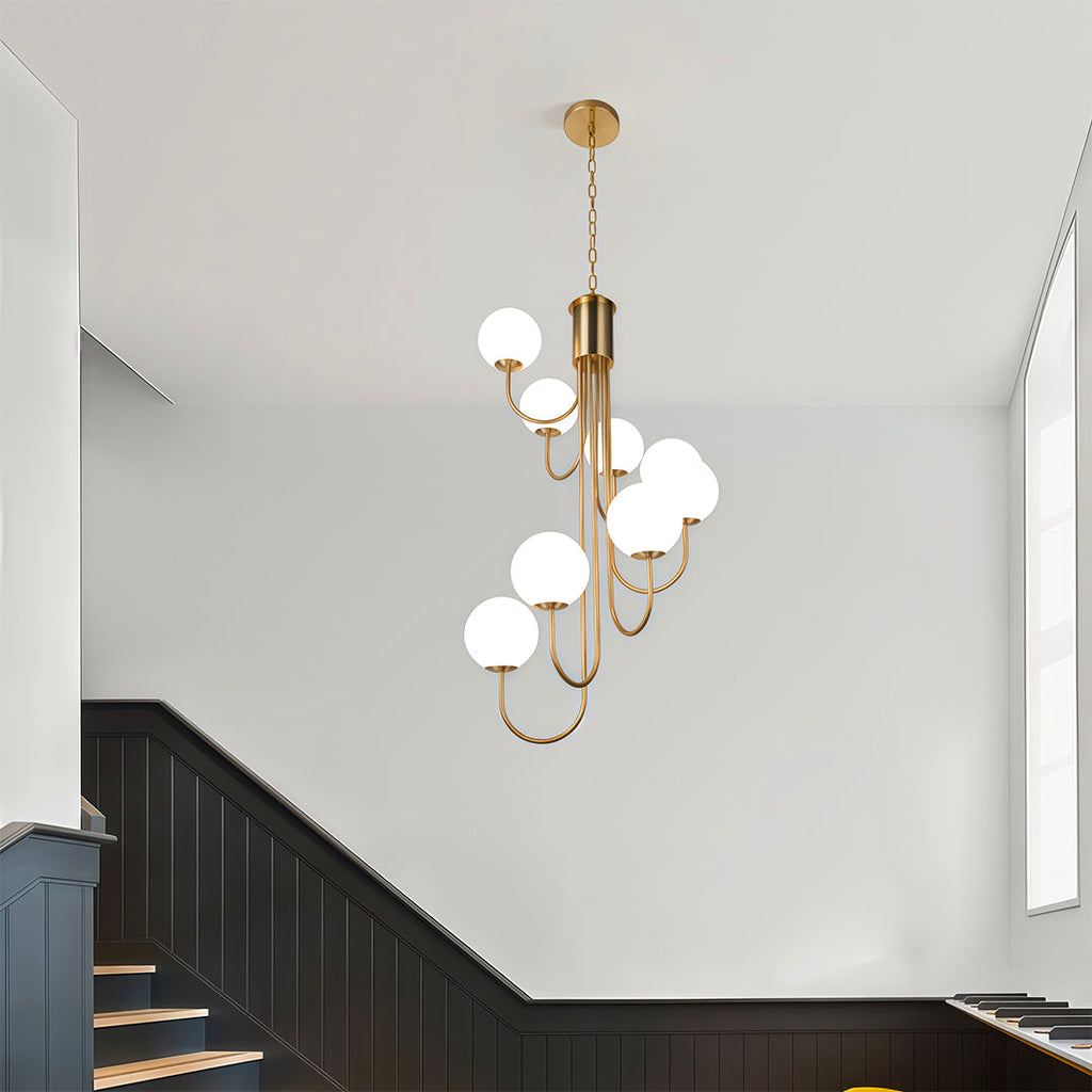 Spiral Globe Chandelier - Elegant French Ceiling Light Fixture