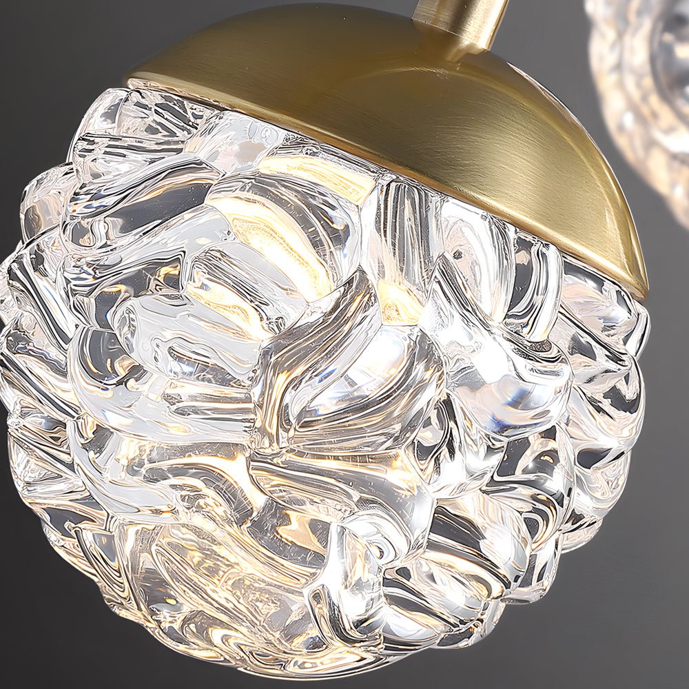 Spiral Pineapple Glass Ball Chandelier - LED Hanging Ceiling Lights for Stairs