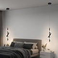 Spiral Strips Dimming LED Black Modern Wall Pendant Light