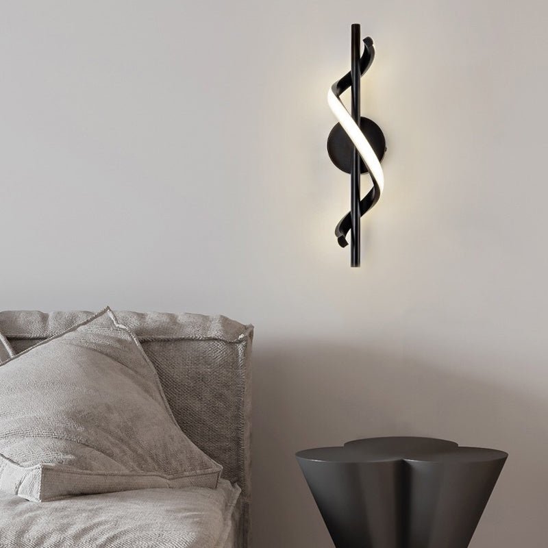 Spiral Strips Dimming LED Black Modern Wall Pendant Light