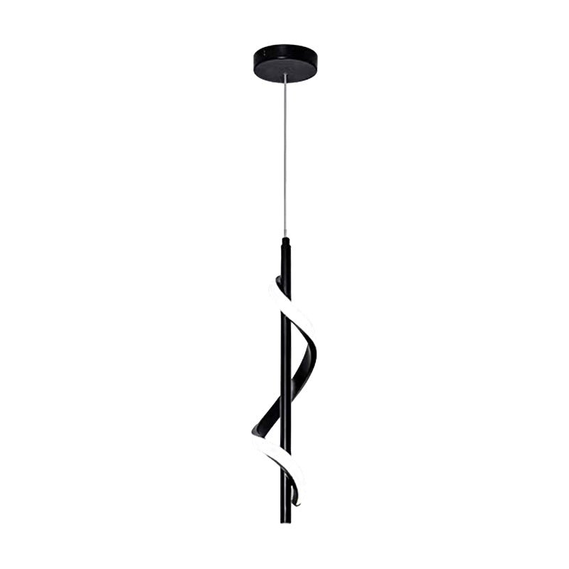 Spiral Strips Dimming LED Black Modern Wall Pendant Light