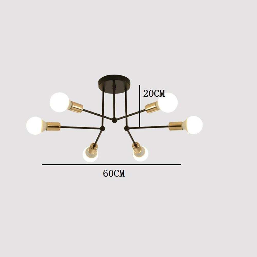 6-Light LED Flush Mount Ceiling Light Fixture Modern Design