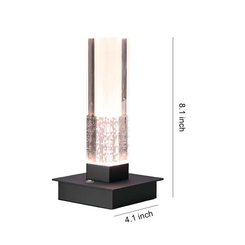 Cordless Bubble Modern Dimmable LED Square Table Lamp - Stylish Nightstand Lighting