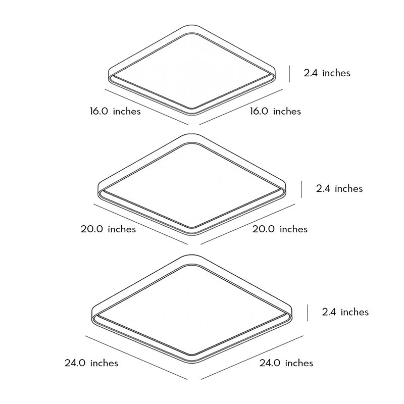 Modern Square LED Ceiling Light Flush Mount Metal Fixture