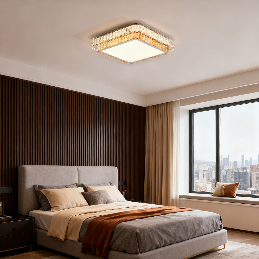Modern Luxury Crystal LED Flush Mount Ceiling Light