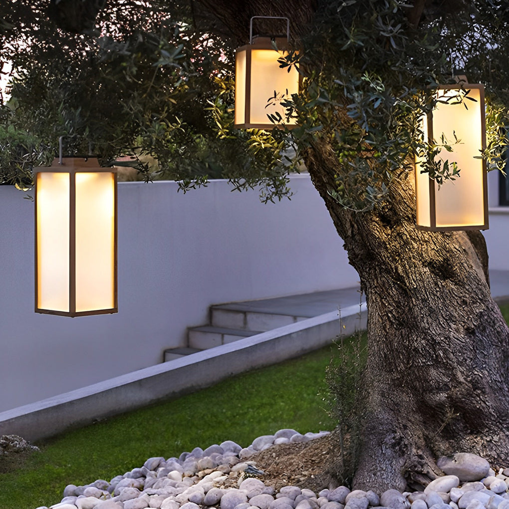 Square Handheld Lantern - Portable LED Waterproof Lawn Lamp