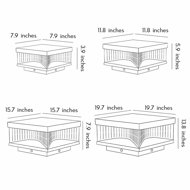 Square Outdoor Pillar Lights - Decorative LED Stripe Lighting