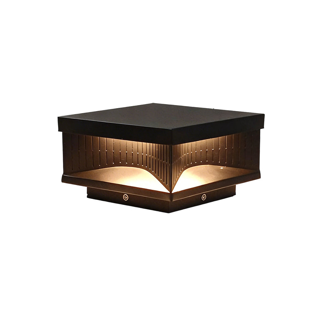 Square Outdoor Pillar Lights - Decorative LED Stripe Lighting