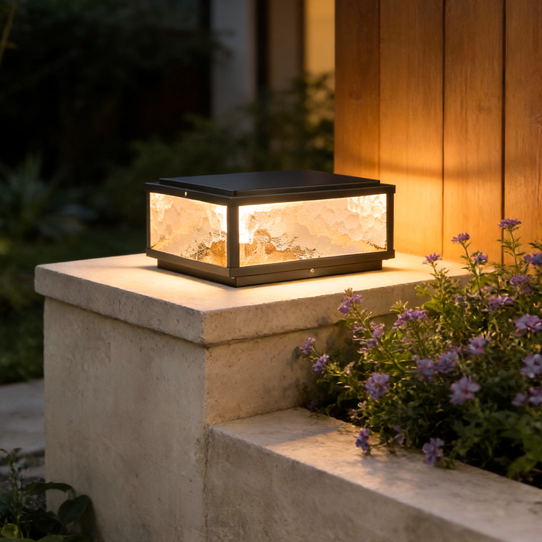 Modern Square Outdoor Pillar Lights - LED Waterproof Garden Lighting