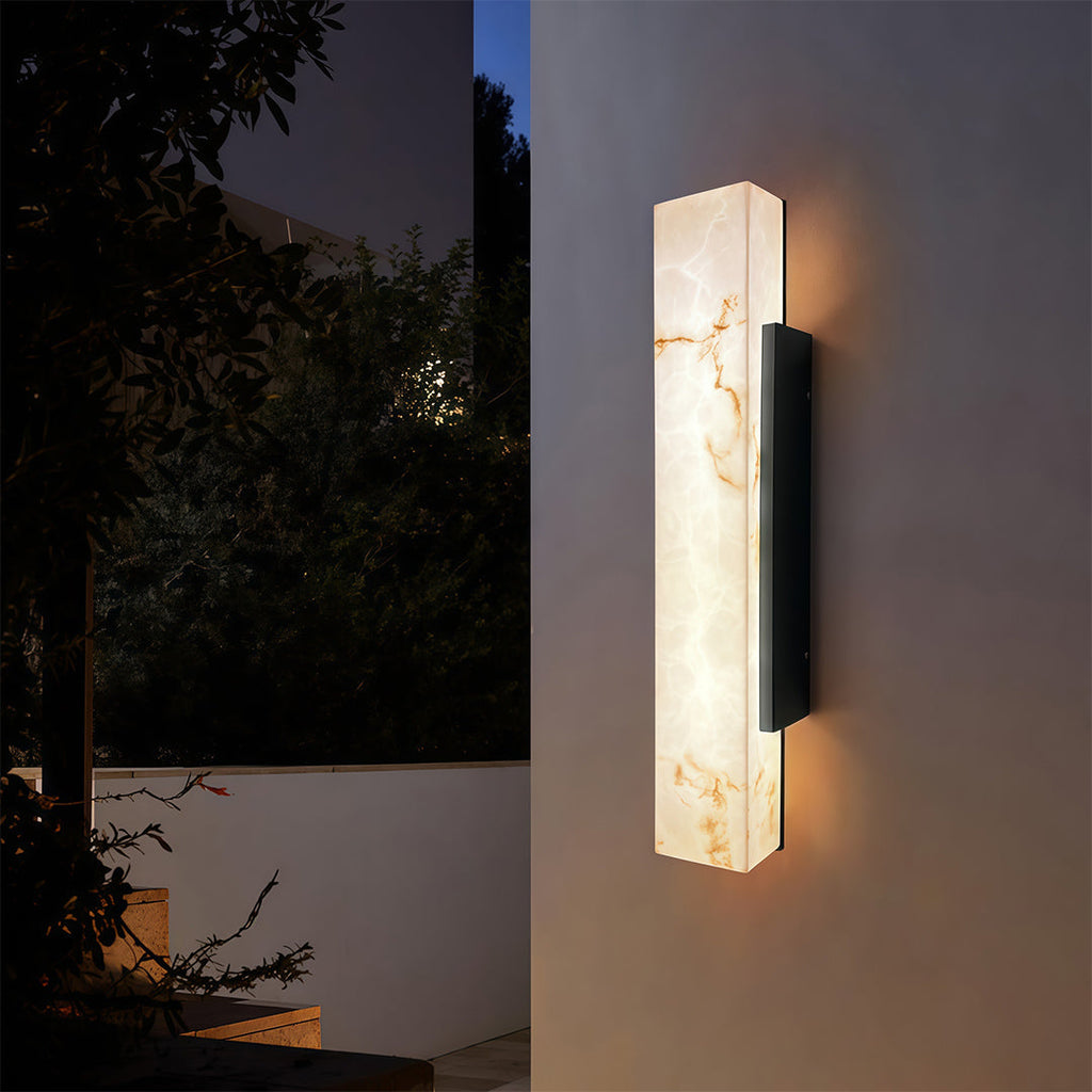 Square Outdoor LED Cloud Stone Wall Light - Waterproof Decor