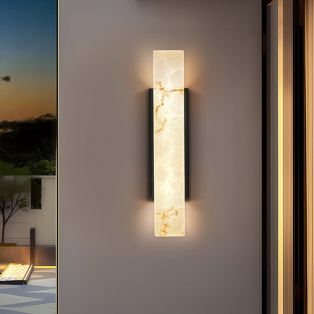 Square Outdoor LED Cloud Stone Wall Light - Waterproof Decor