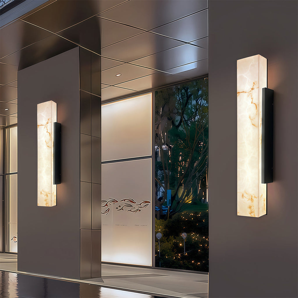 Square Outdoor LED Cloud Stone Wall Light - Waterproof Decor