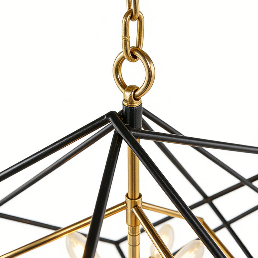 Square Pendant Light - Industrial Iron Dual-Color Ceiling Fixture