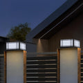 Square Vintage LED Pillar Light Waterproof Grille Outdoor Lighting