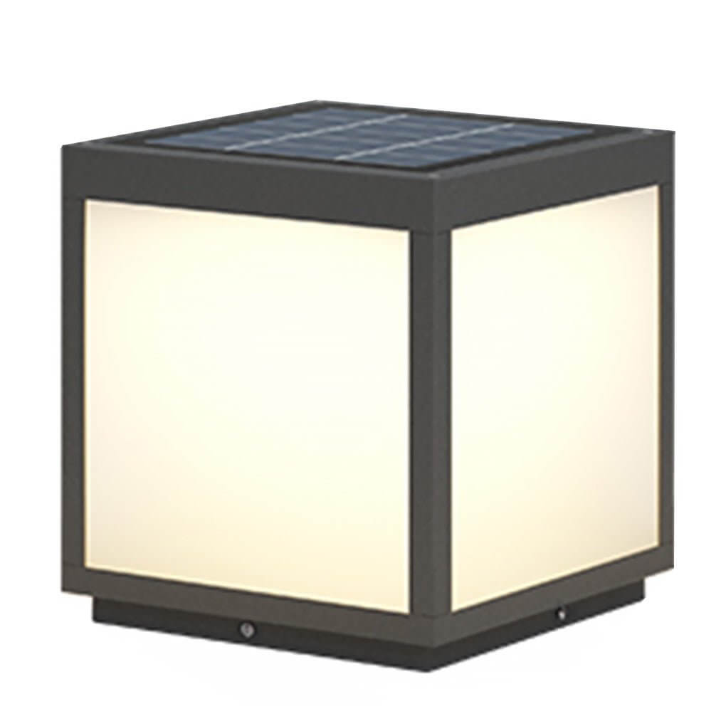 Square Black LED Outdoor Pillar Light Fixture
