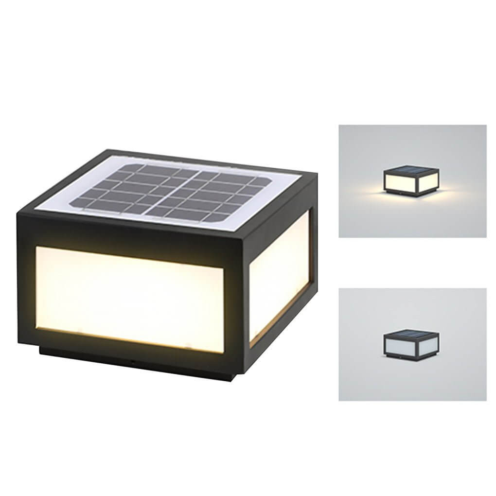 Square Black LED Outdoor Pillar Light Fixture