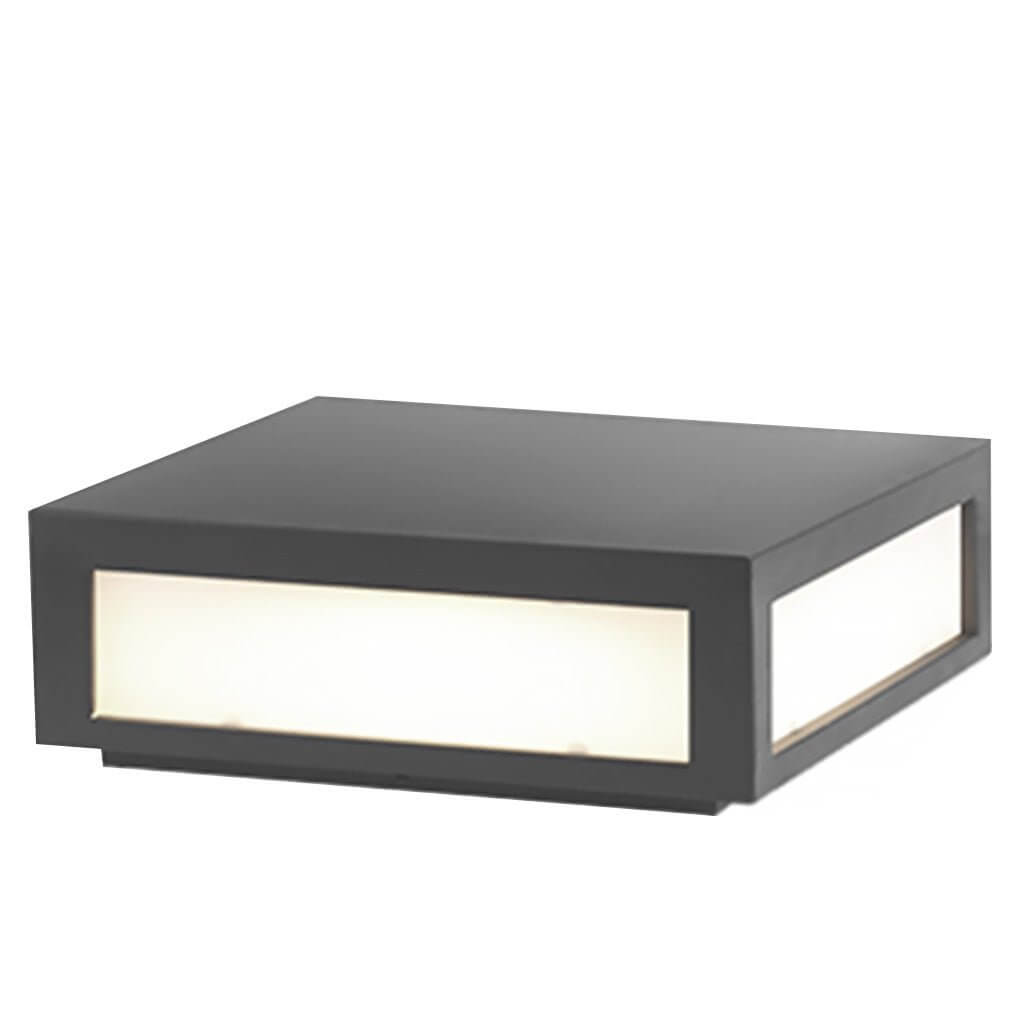 Square Black LED Outdoor Pillar Light Fixture