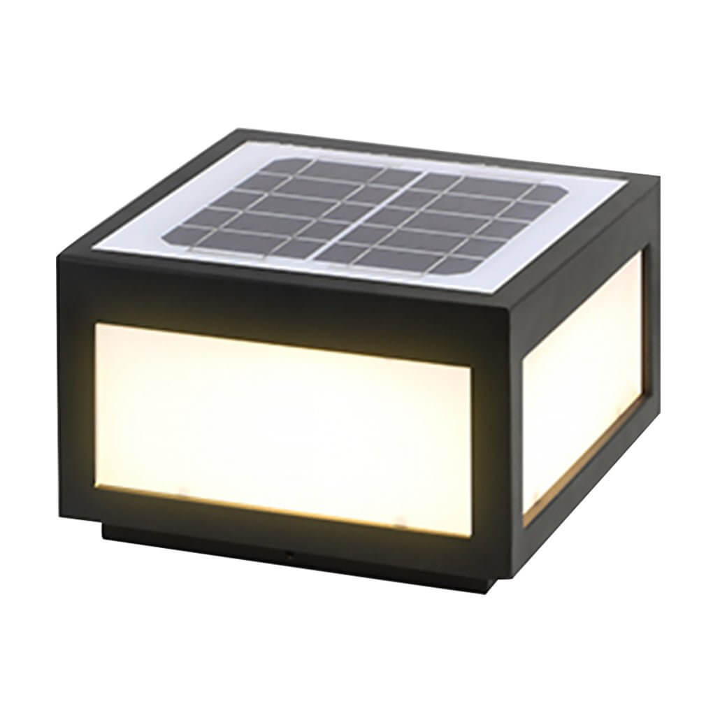 Square Black LED Outdoor Pillar Light Fixture