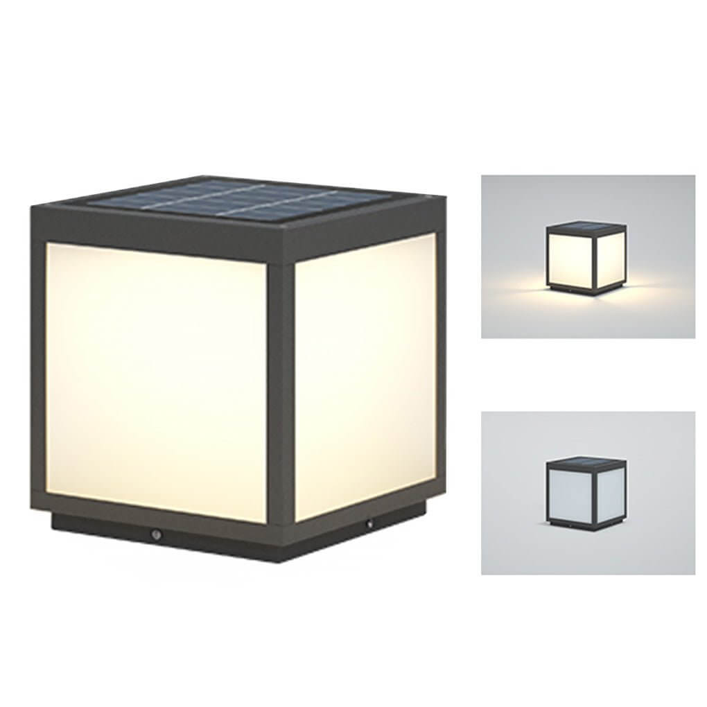 Square Black LED Outdoor Pillar Light Fixture