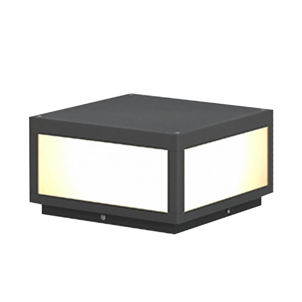 Square Black LED Outdoor Pillar Light Fixture