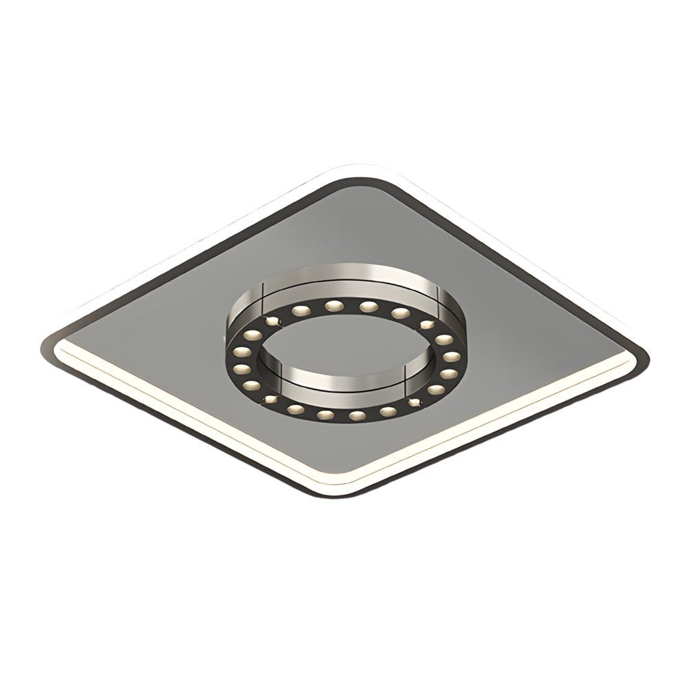 Square Round LED Anti-Glare Modern Ceiling Light Fixture 3 Step Dimming