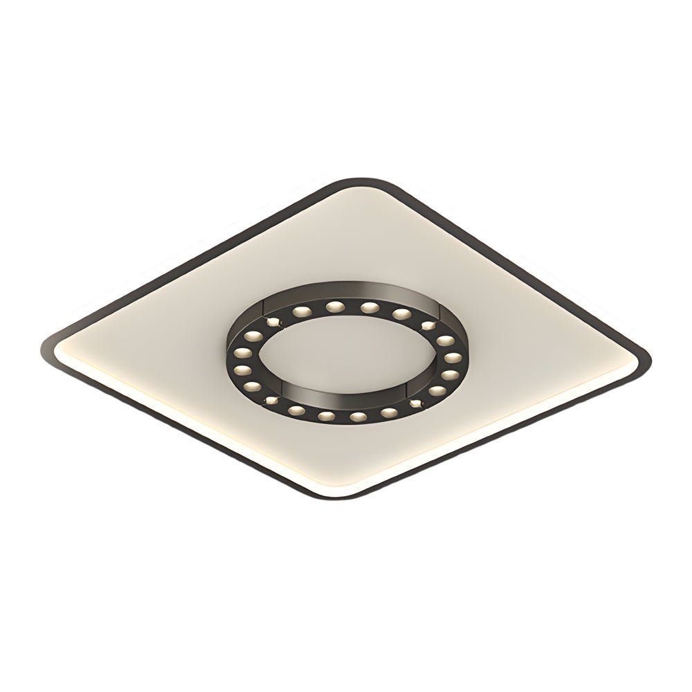 Square Round LED Anti-Glare Modern Ceiling Light Fixture 3 Step Dimming