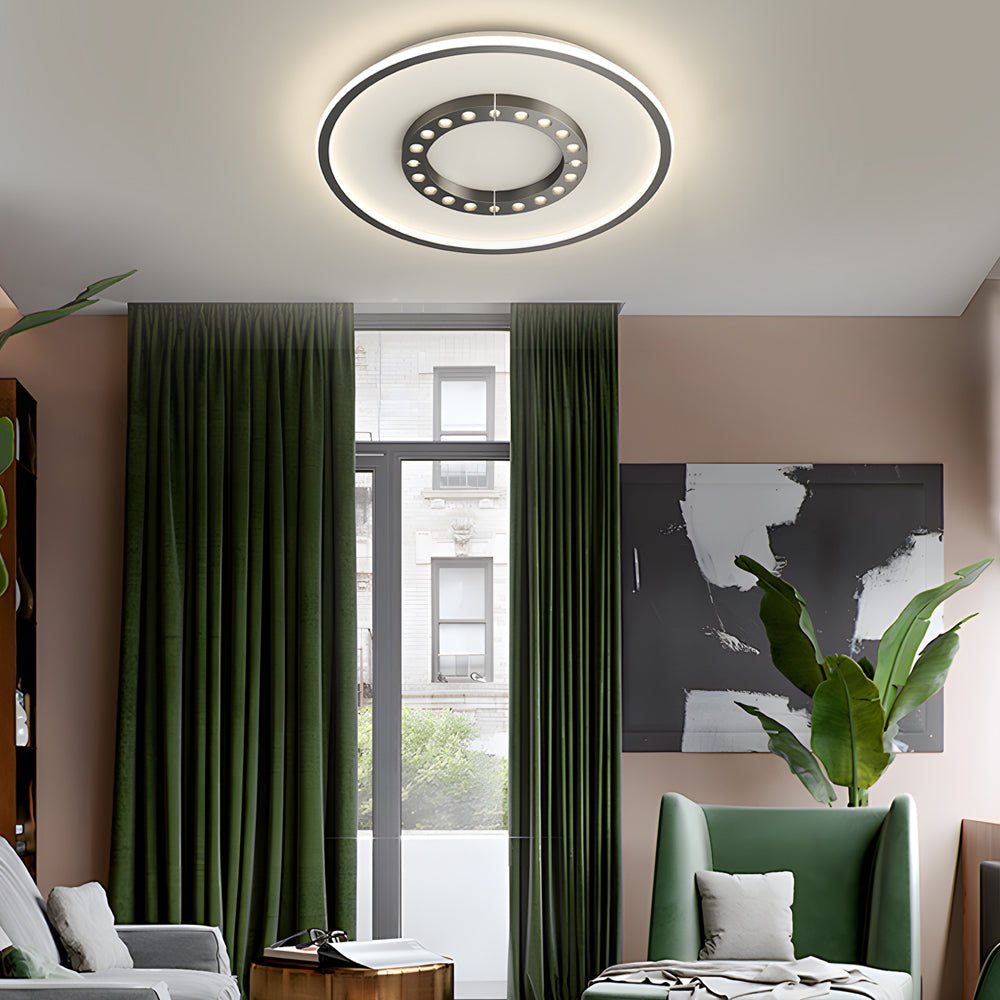 Square Round LED Anti-Glare Modern Ceiling Light Fixture 3 Step Dimming