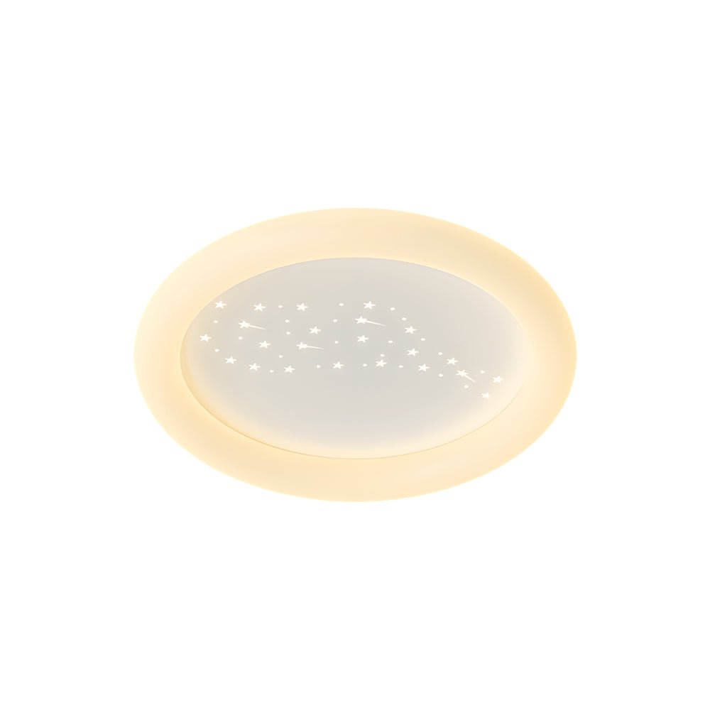 Square Round Three Step Dimming LED Ceiling Light Fixture - Milky White Modern Design