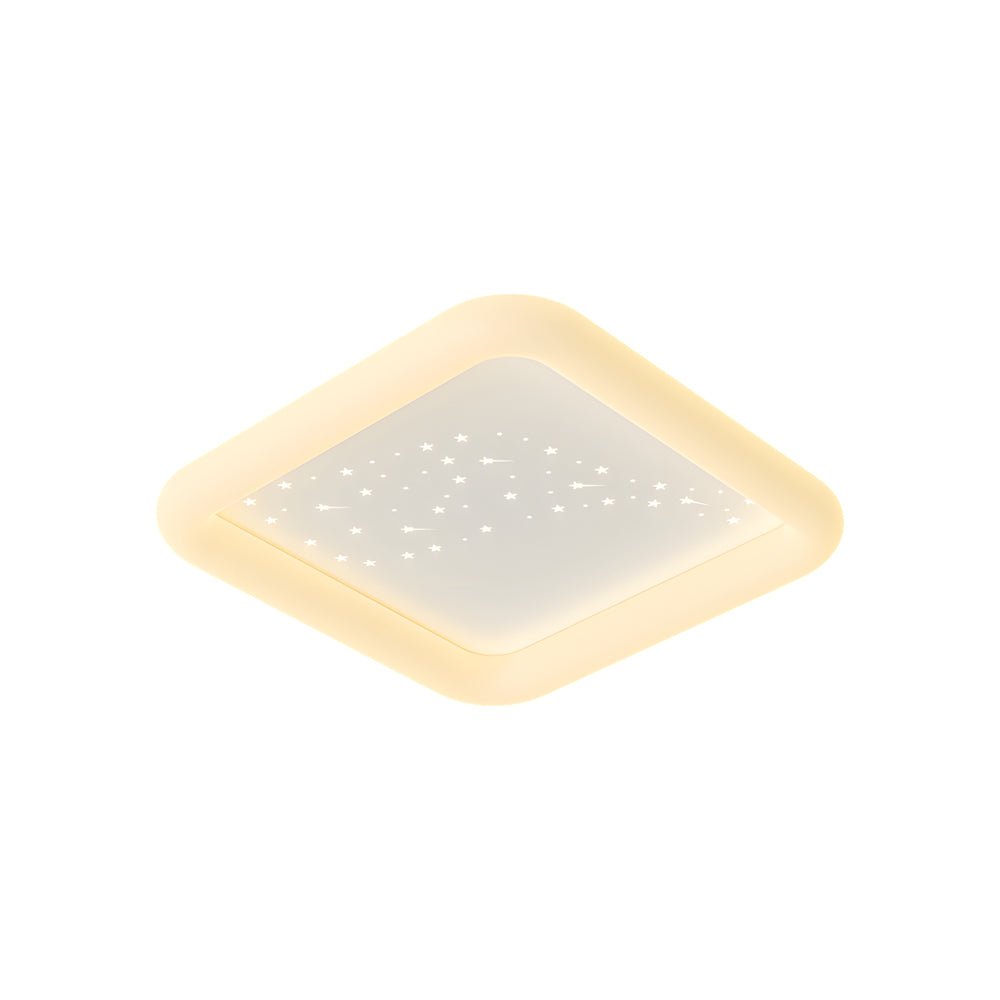 Square Round Three Step Dimming LED Ceiling Light Fixture - Milky White Modern Design