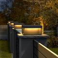 Square Solar Deck Lights - Industrial Black LED Outdoor Landscape Lighting