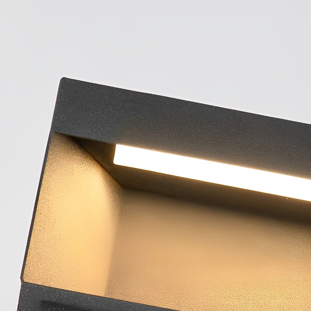 Square Solar Deck Lights - Industrial Black LED Outdoor Landscape Lighting