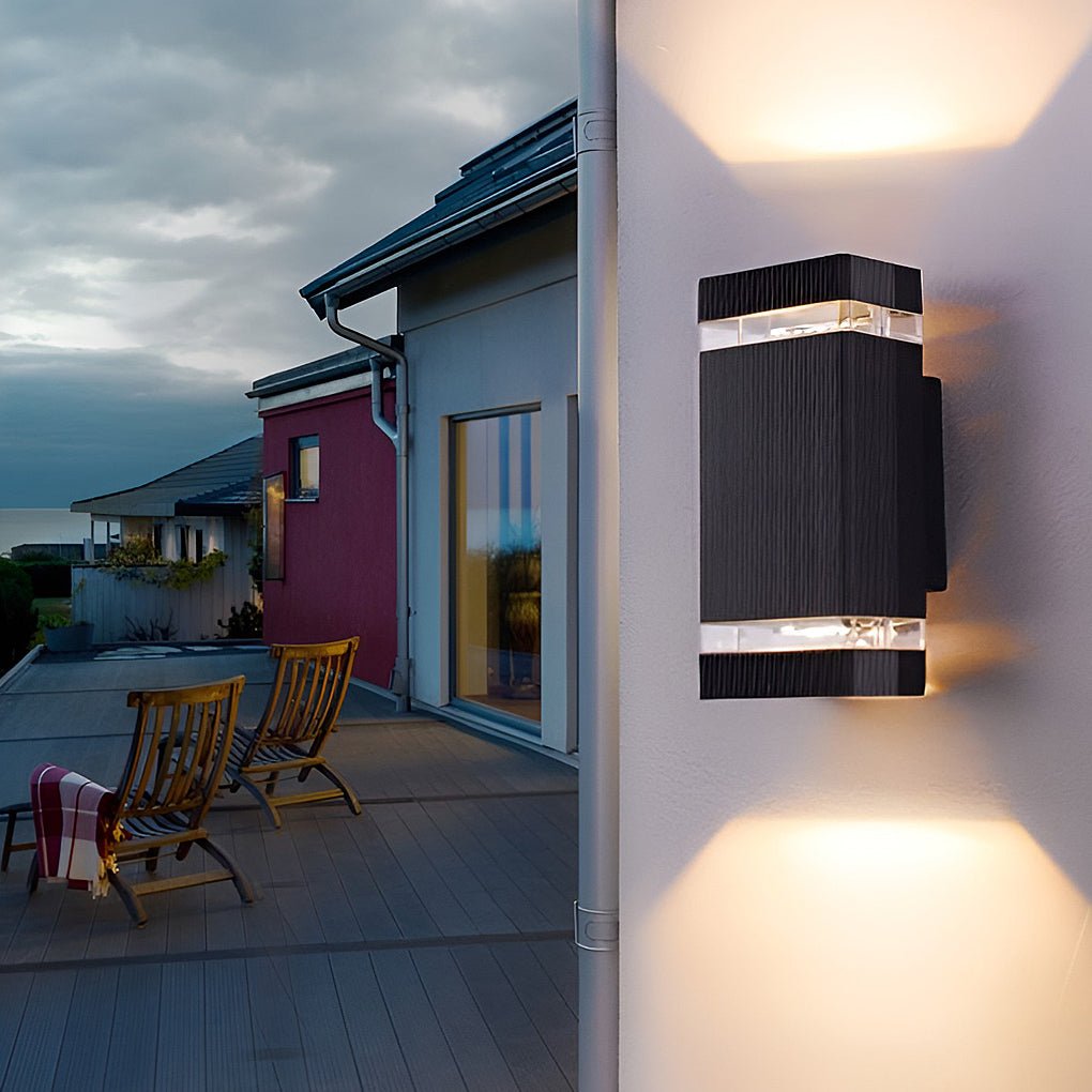 Square Up and Down LED Outdoor Wall Sconce - Modern Wall Lamp Lighting